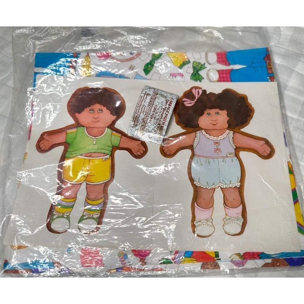 Cabbage Patch Kids Paper Stationery Craft Playmates 80s Gift Wrap Tags NOS Toys